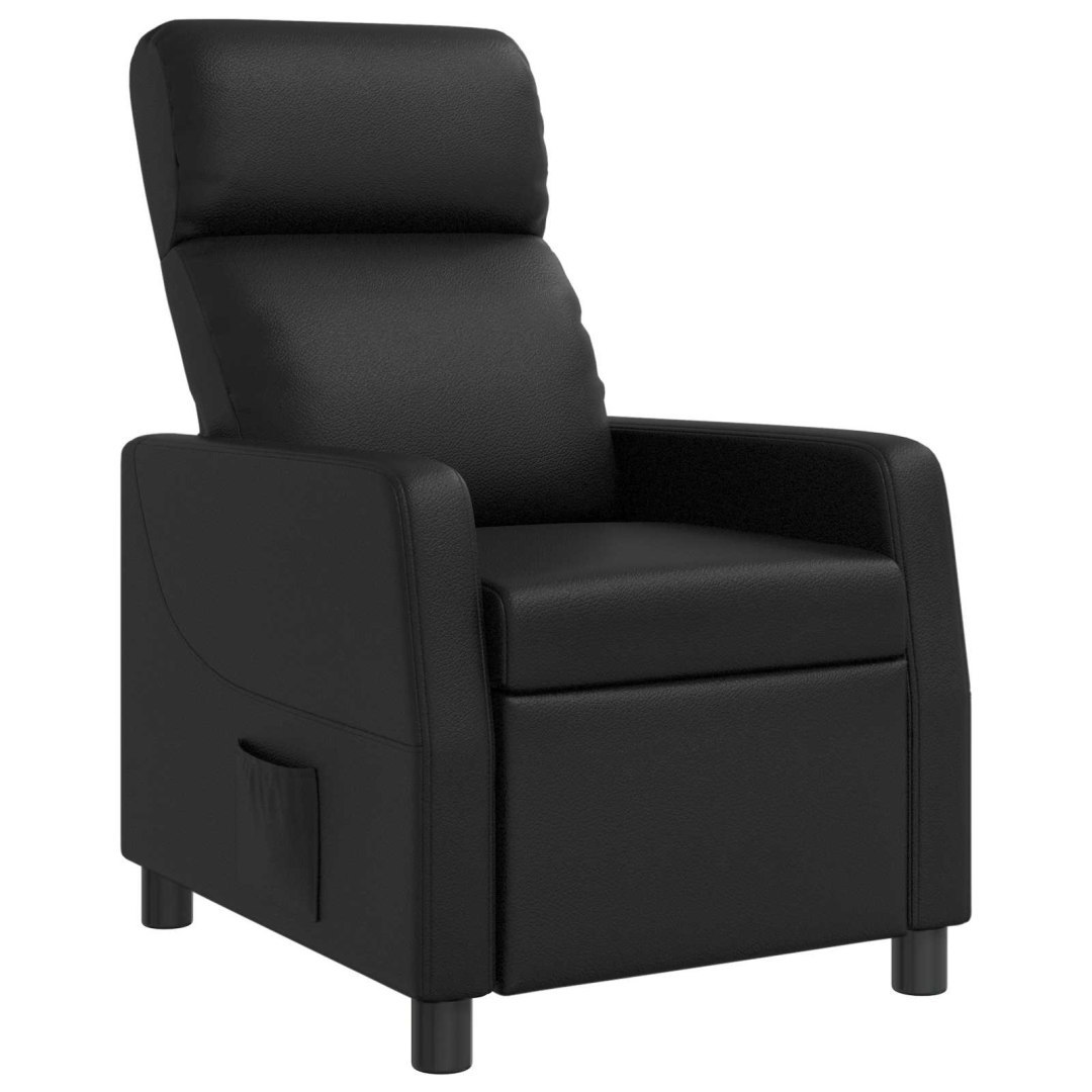 Fotel recliner Czarny Ekoskóra