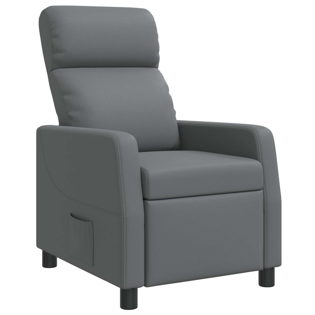 Fotel recliner Szary Ekoskóra