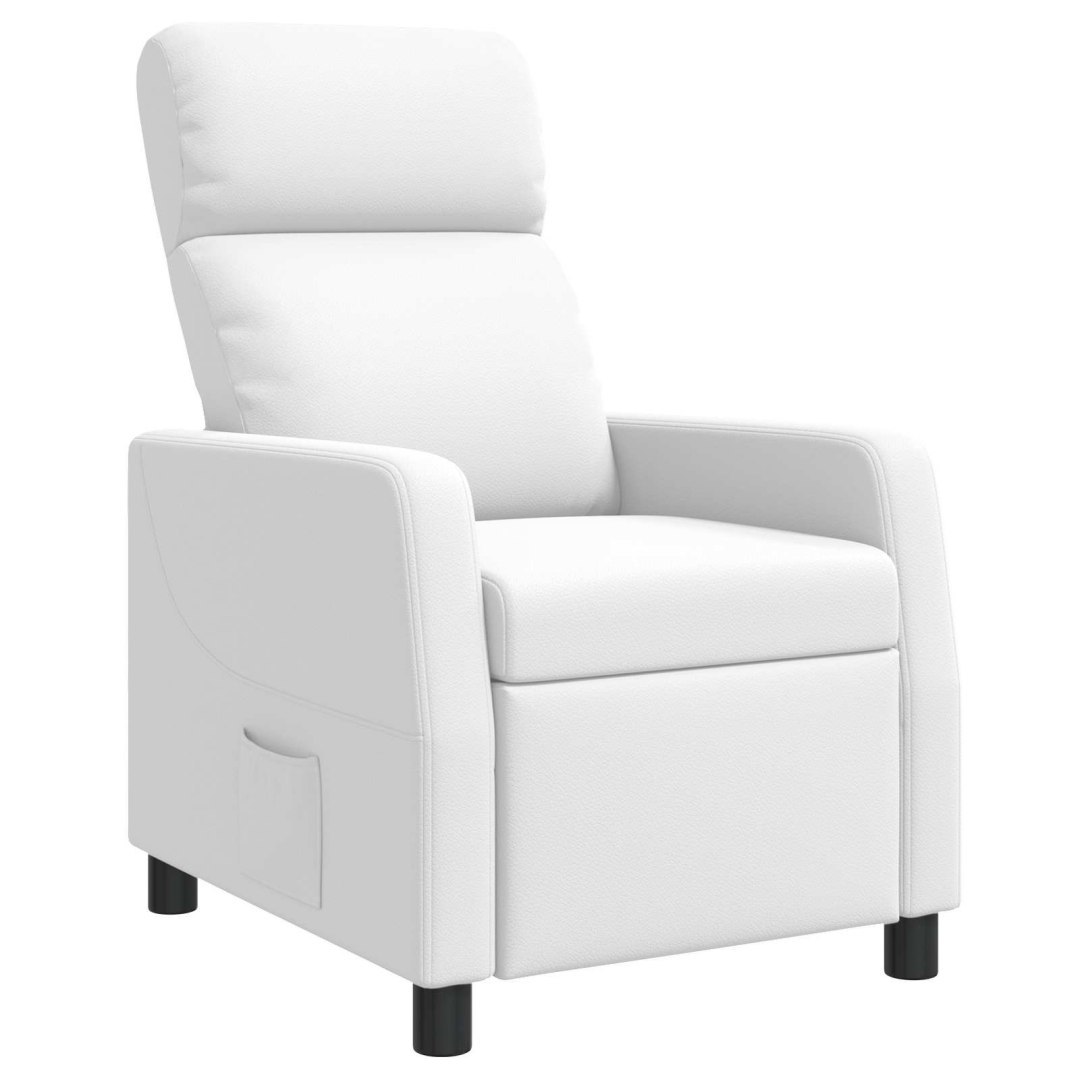 Fotel recliner Biały Ekoskóra