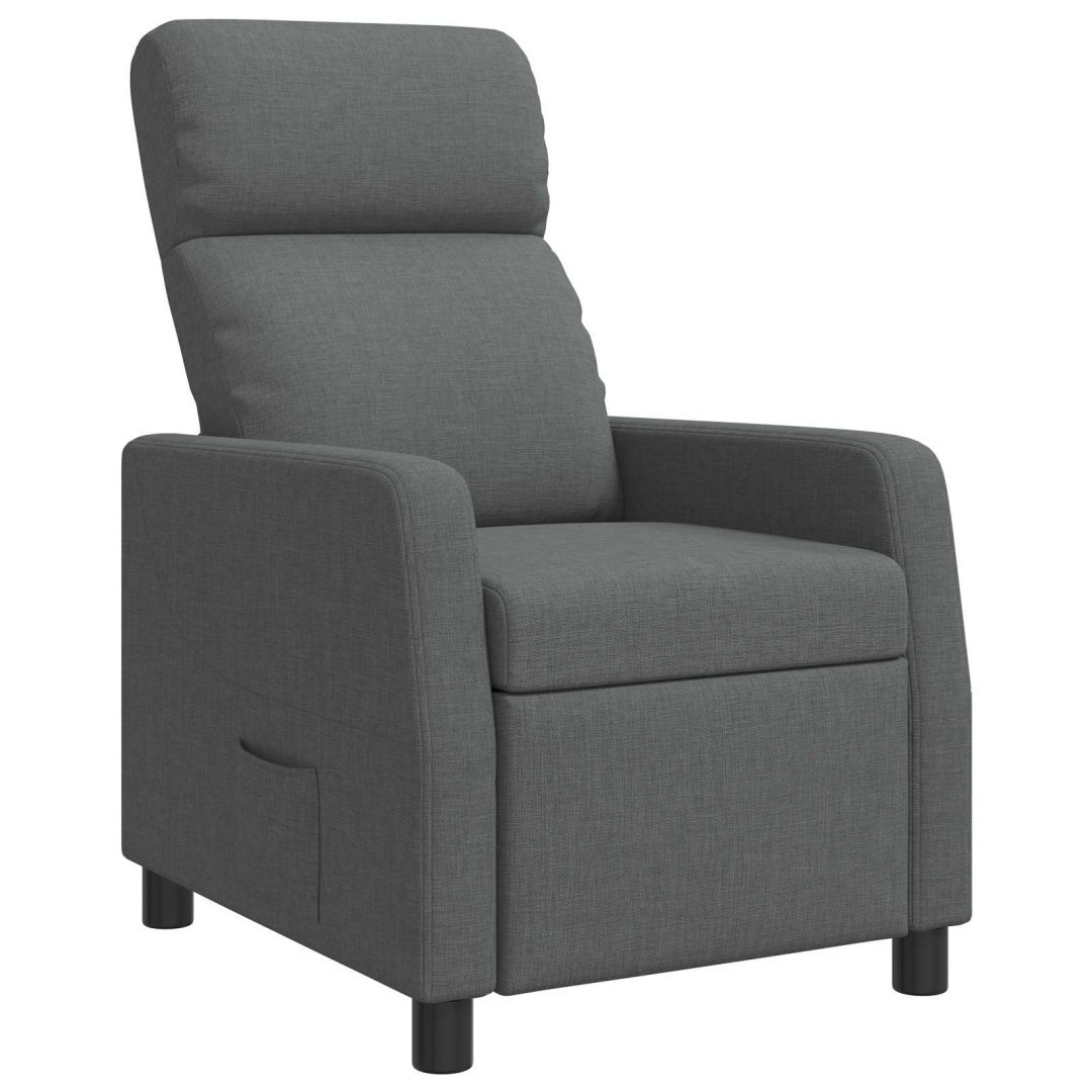 Fotel recliner ciemnoszary tkanina