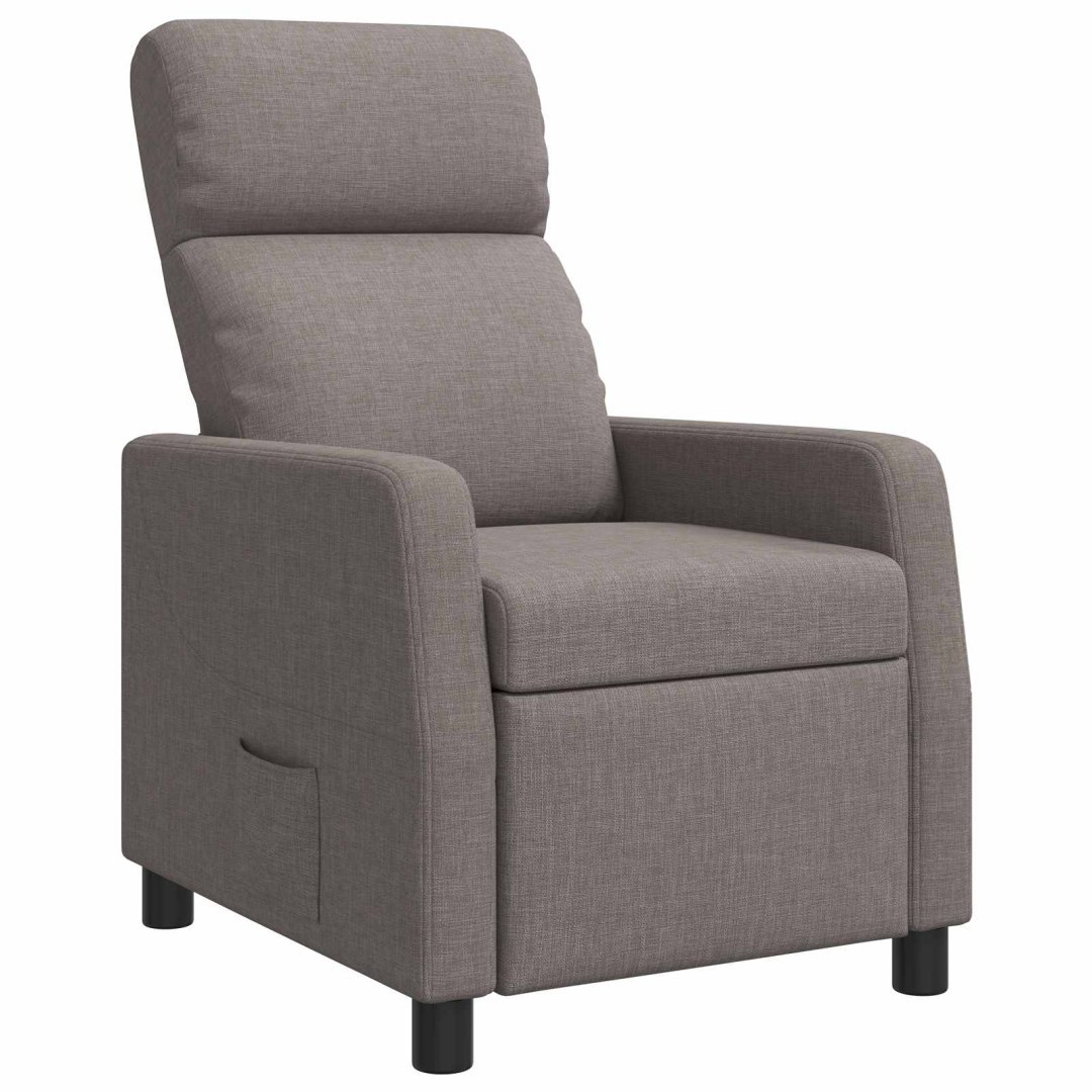 Fotel recliner Ciemnoszary tkanina
