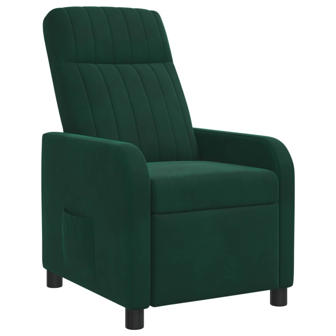 Fotel recliner Ciemnozielony Welur
