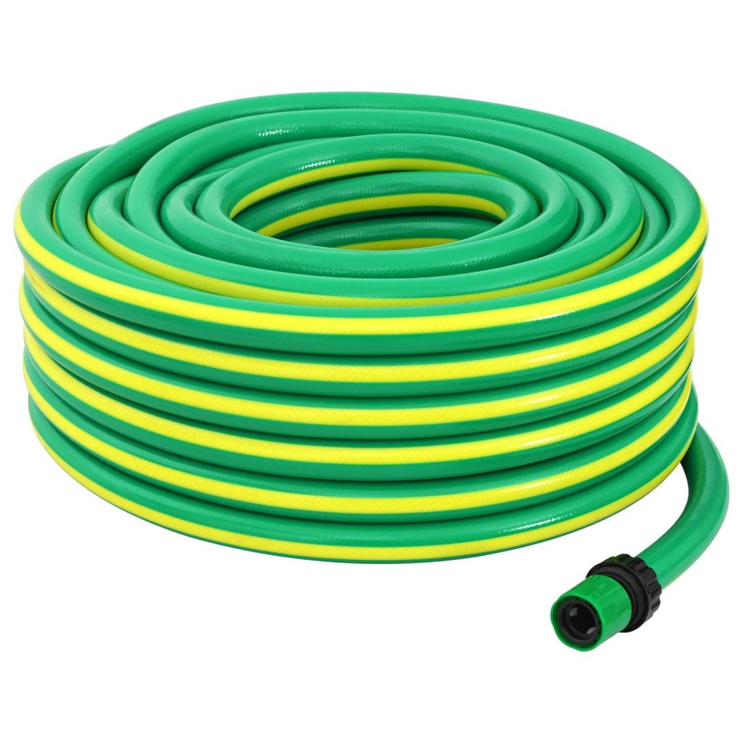 Wąż ogrodowy 5-warstwowy Zielony i Żółty 1/2'' 50 m PVC