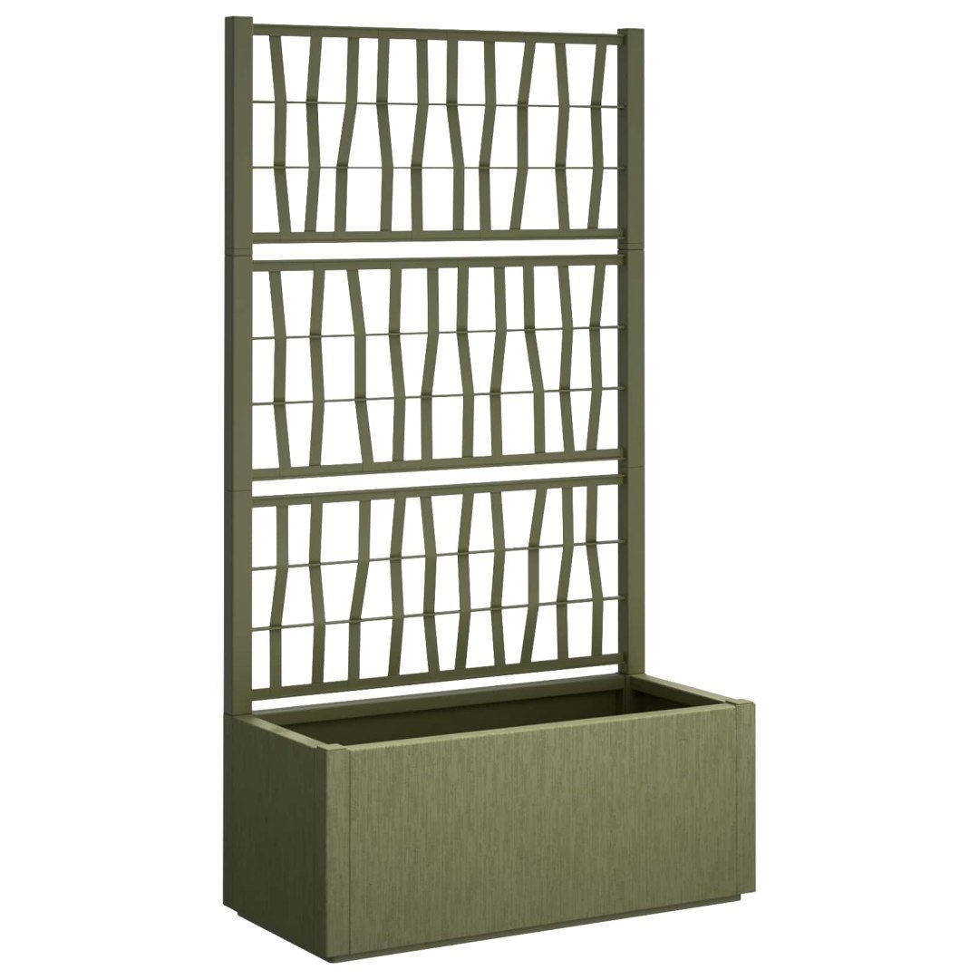 Donica ogrodowa z trellem zielony 80 x 36 x 140 cm PP