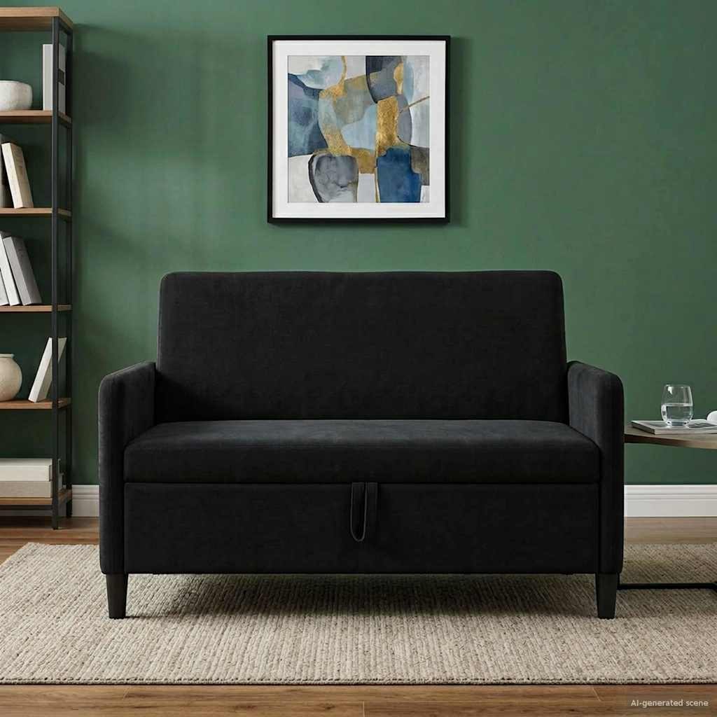 Sofa z miejscem do przechowywania Czarny 122 x 78 x 87 cm