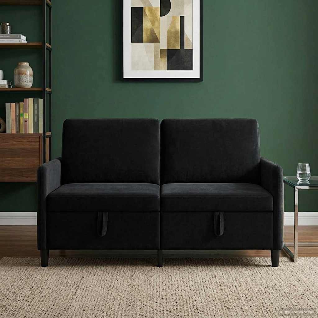 Sofa z miejscem do przechowywania Czarny 152 x 78 x 87 cm