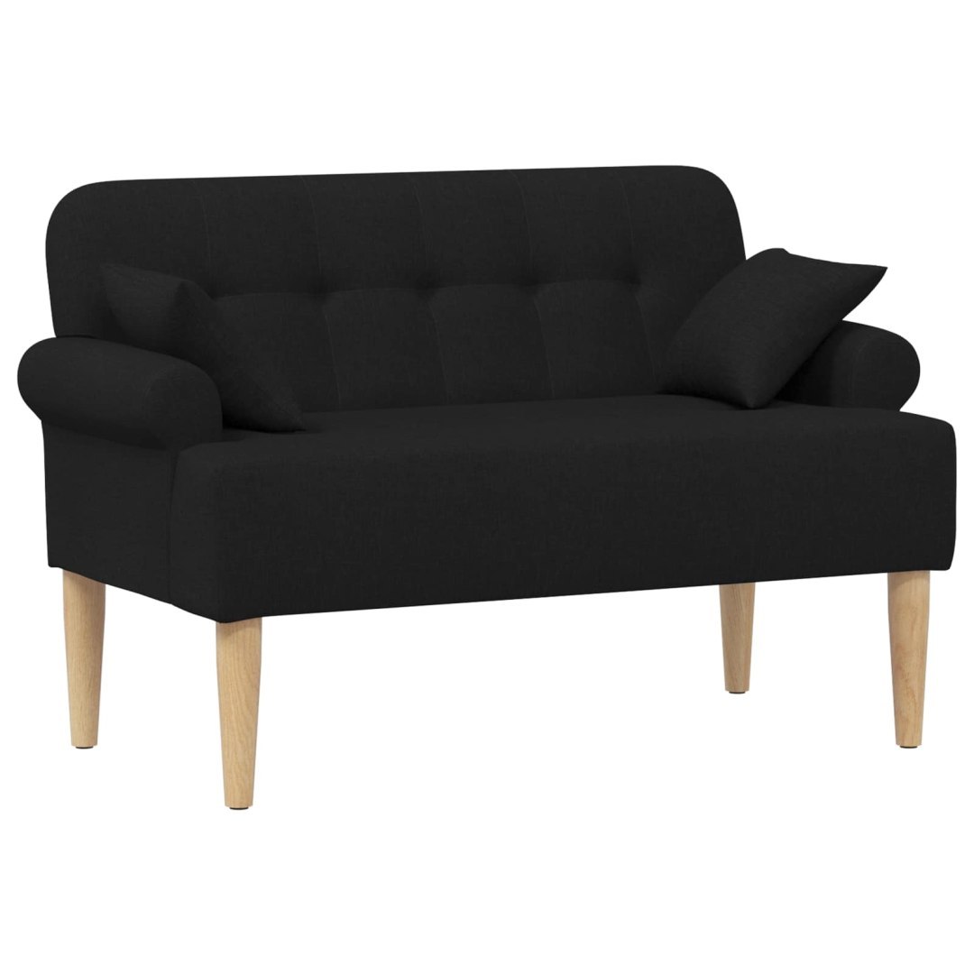 Sofa dwuosobowa z guzikowym pikowaniem Czarny 120 x 65 x 79 cm