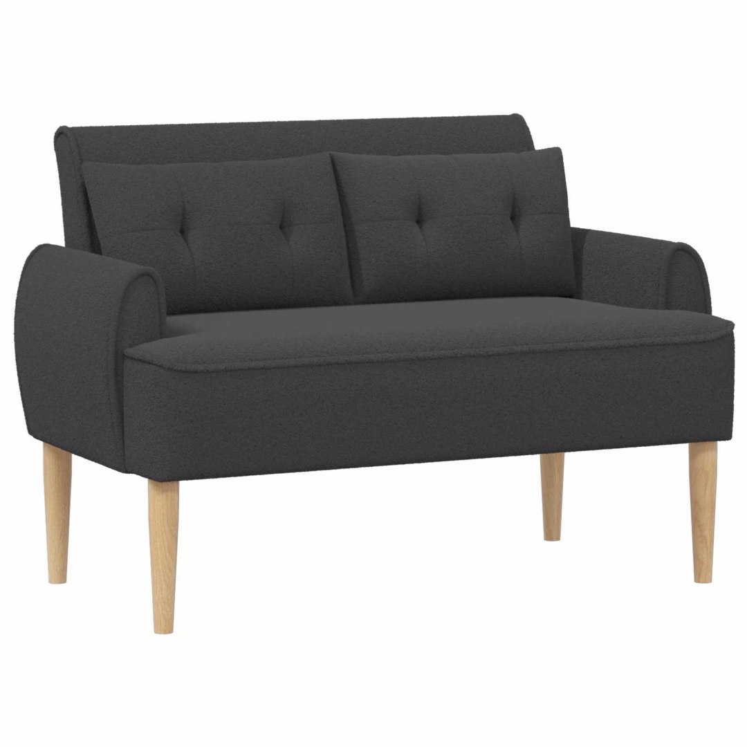 Sofa dwuosobowa z guzikowym pikowaniem ciemnoszary Bouclé