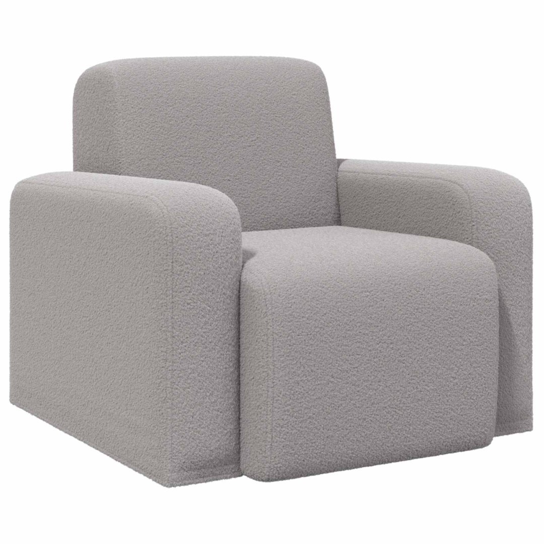 Fotel jasnoszary Bouclé