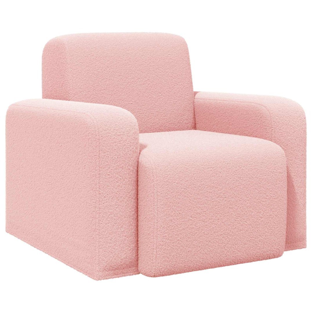 Fotel różowy Bouclé