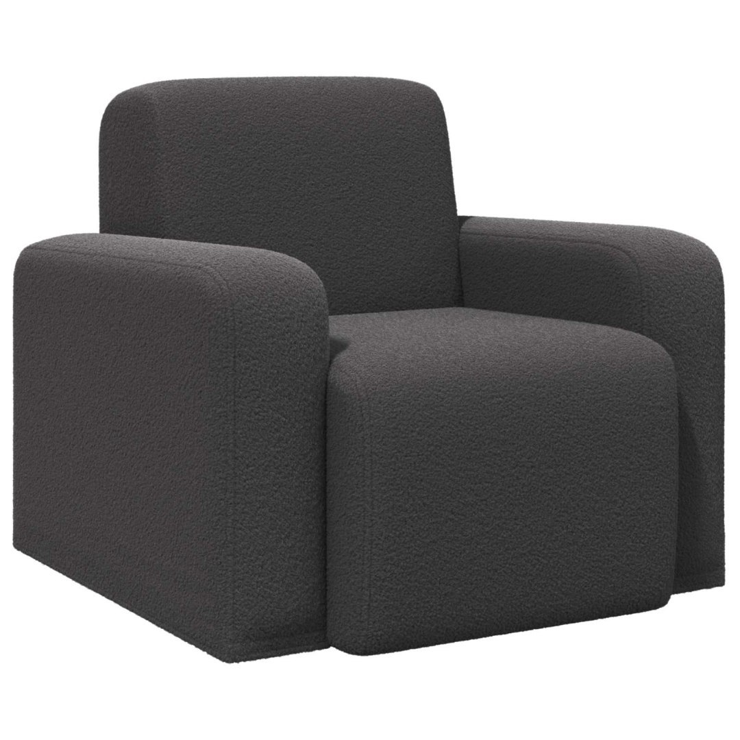 Fotel ciemnoszary Bouclé