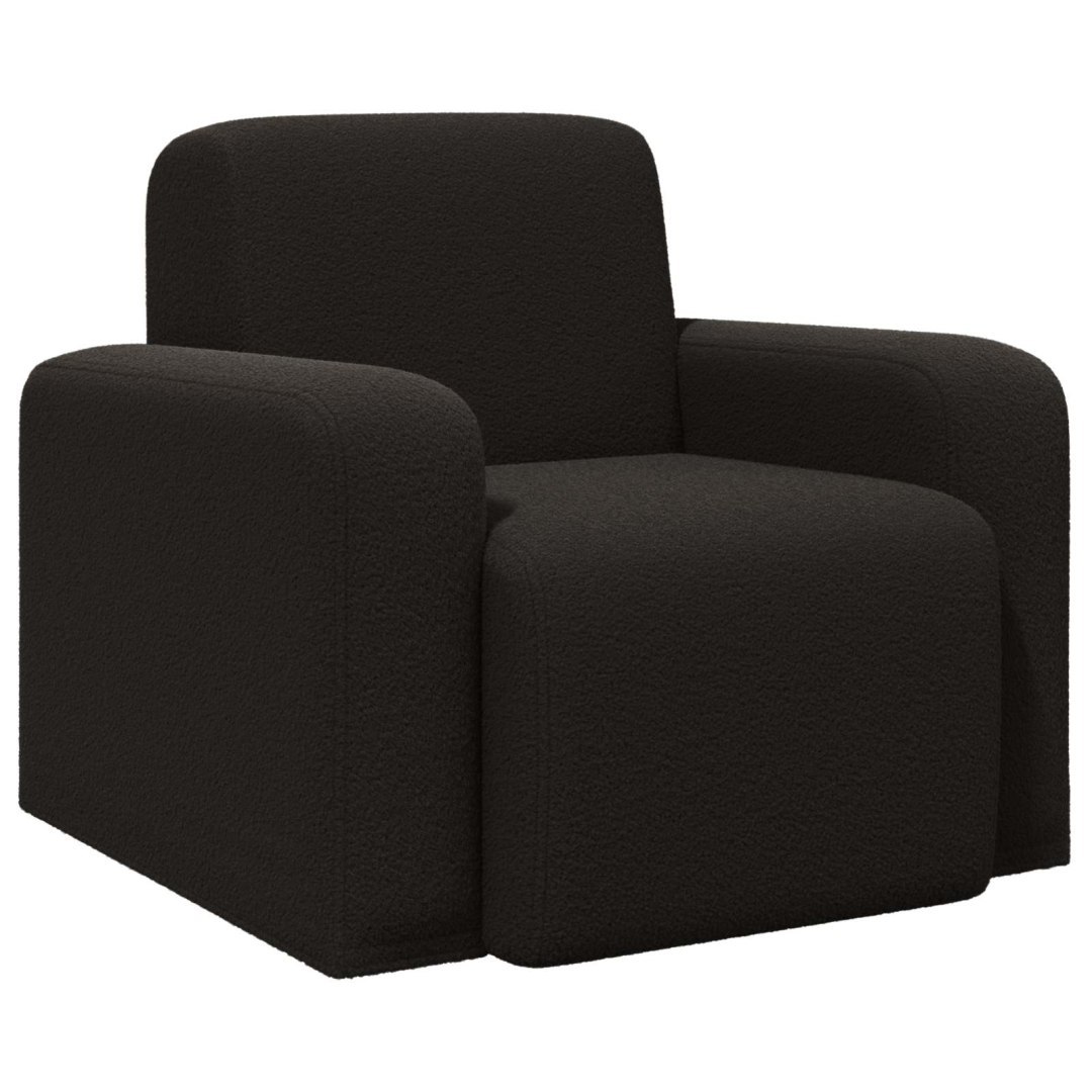 Fotel Czarny Bouclé