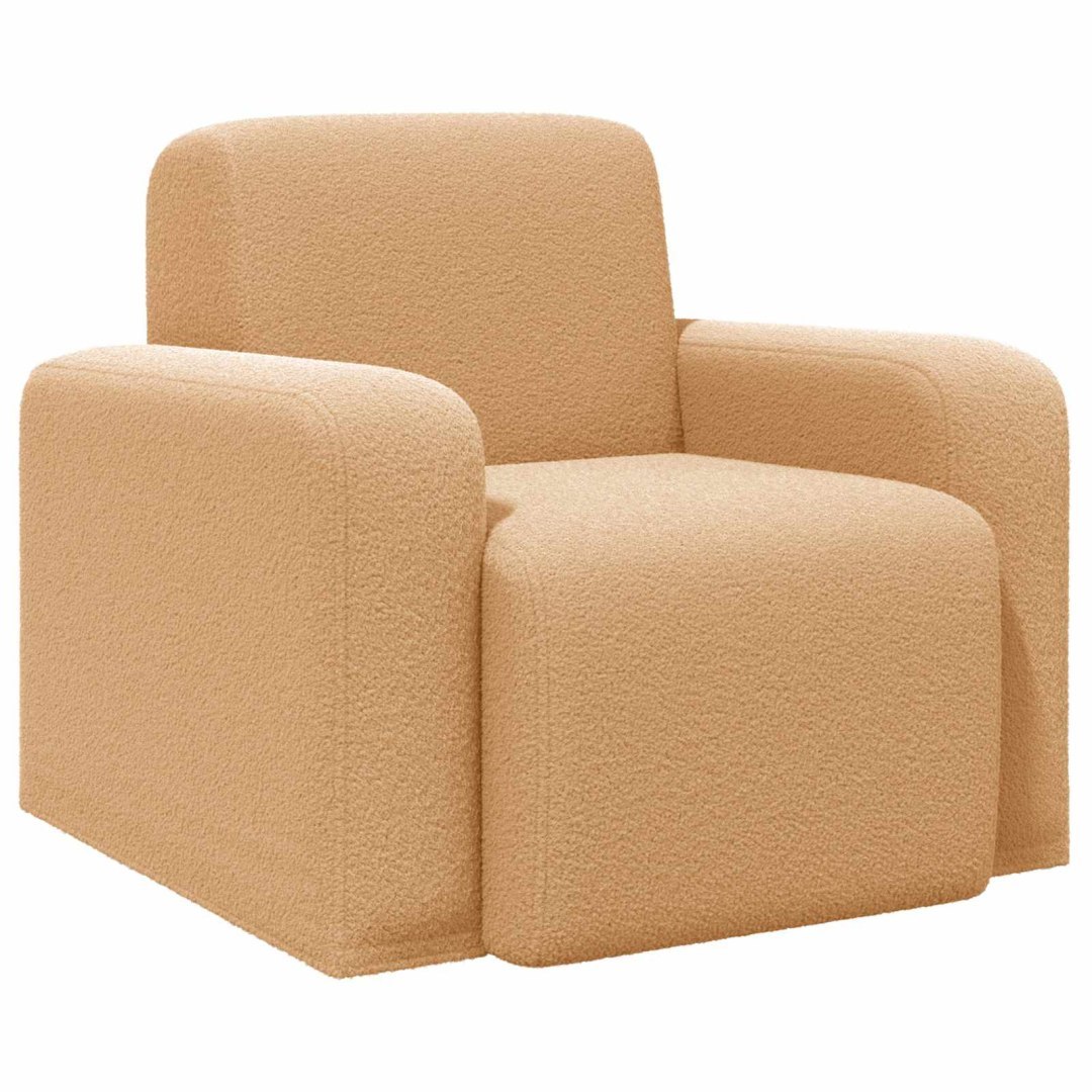 Fotel Beżowy Bouclé