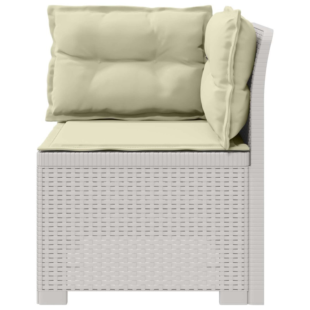 Sofa Ogrodowa 1-osobowa z Poduszkami w Wyglądzie Rattanowym PP