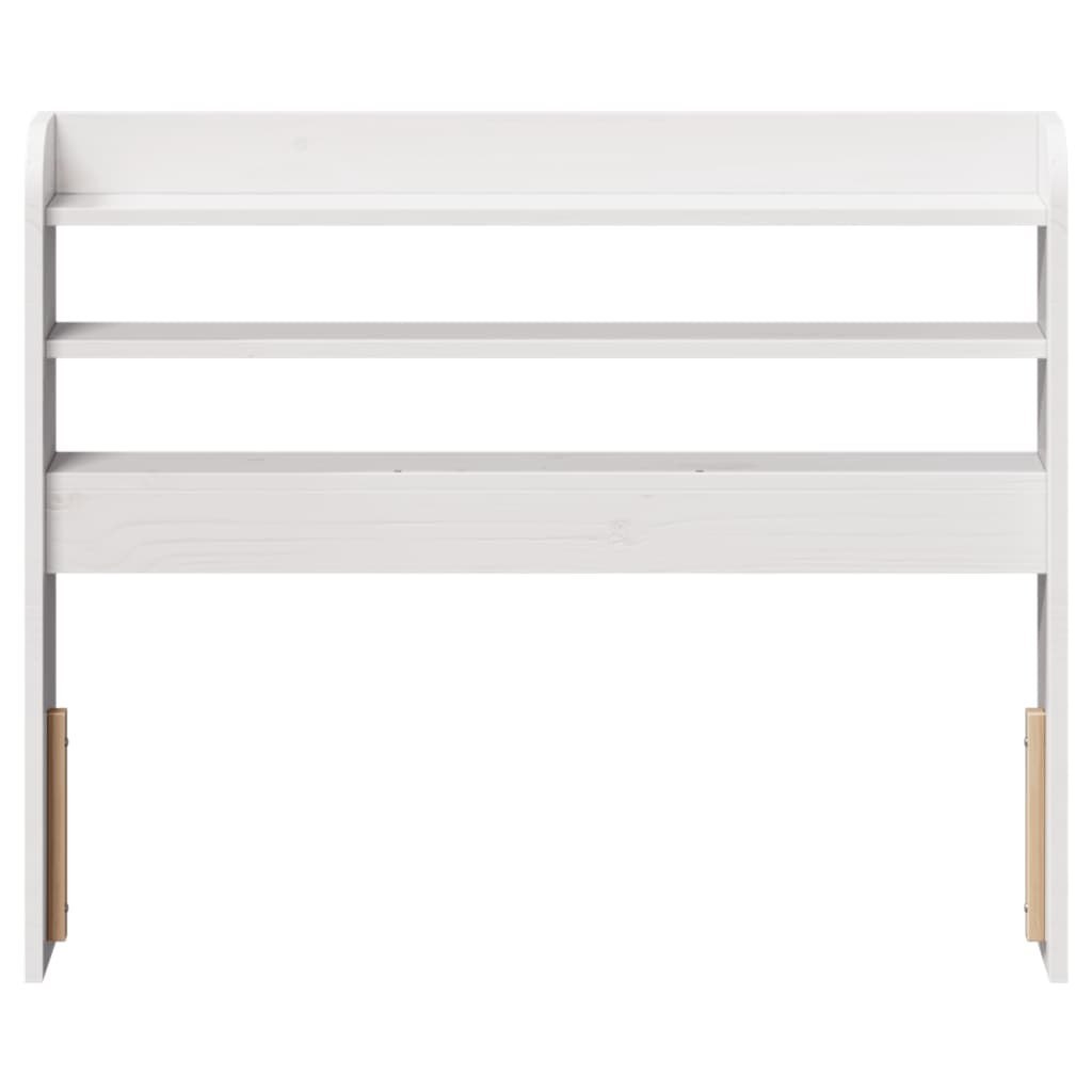 Wezgłowie do łóżka, z półkami, białe, 90 cm, drewno sosnowe