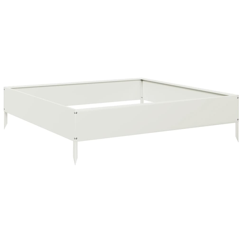 Podwyższona donica, biała, 100x100x26 cm, stal