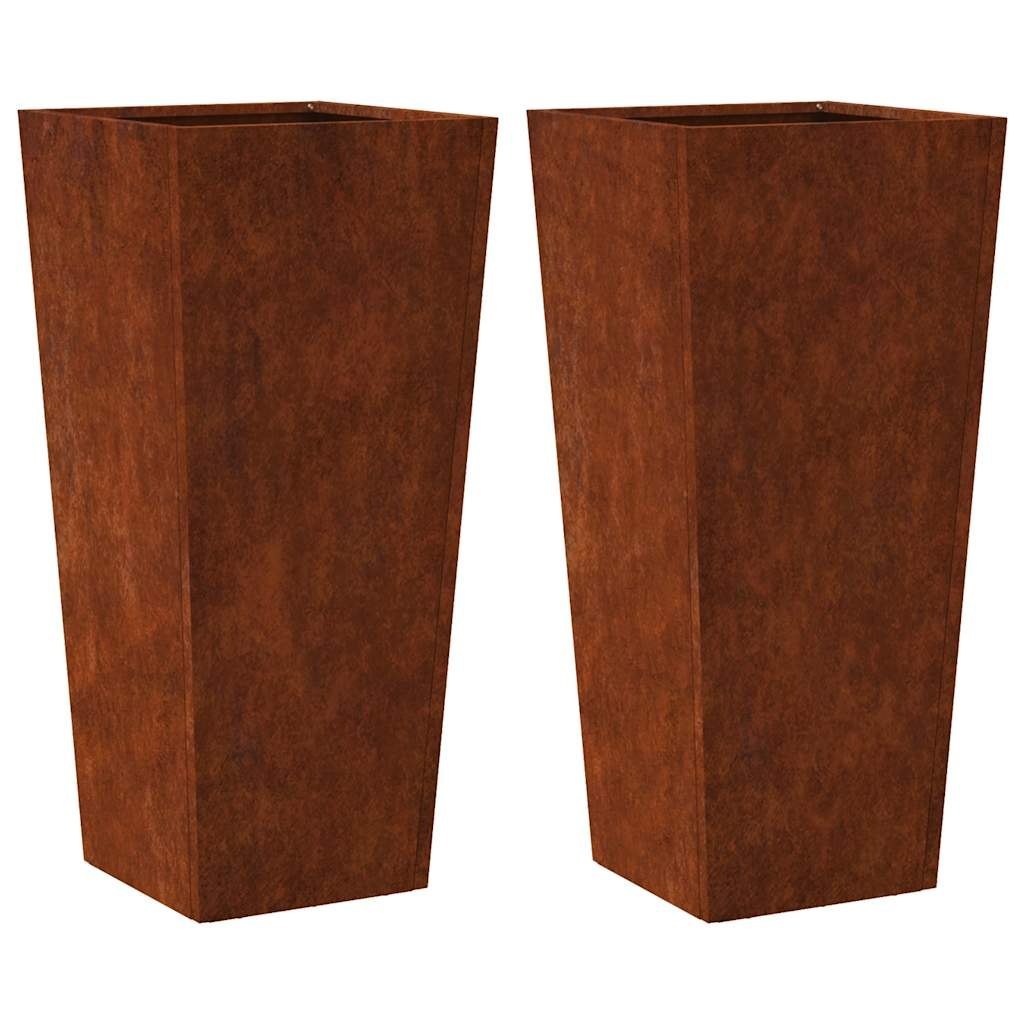 Doniczki ogrodowe 2 szt. 35x35x75 cm Stal kortenowska