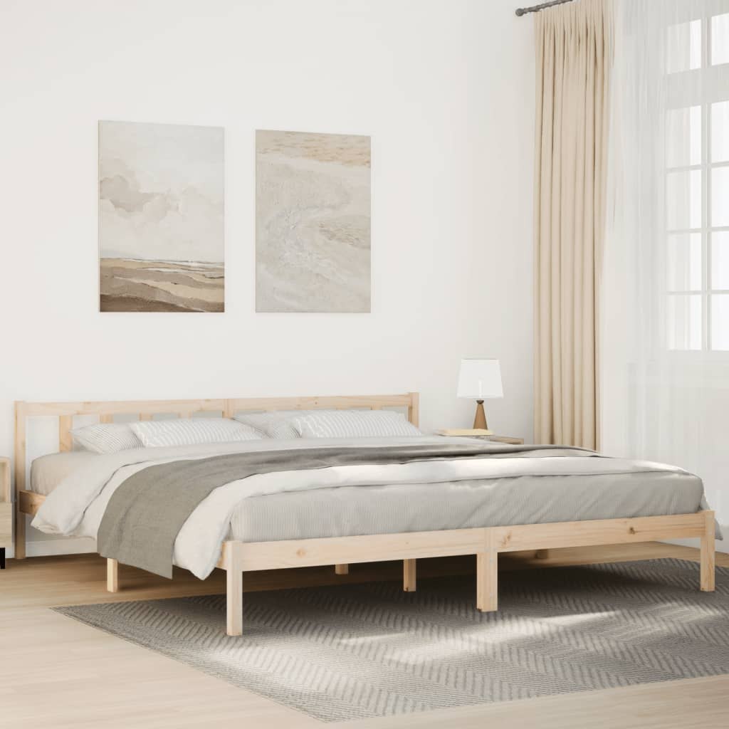Dłuższe łóżko bez materaca, 200x210 cm, lite drewno sosnowe