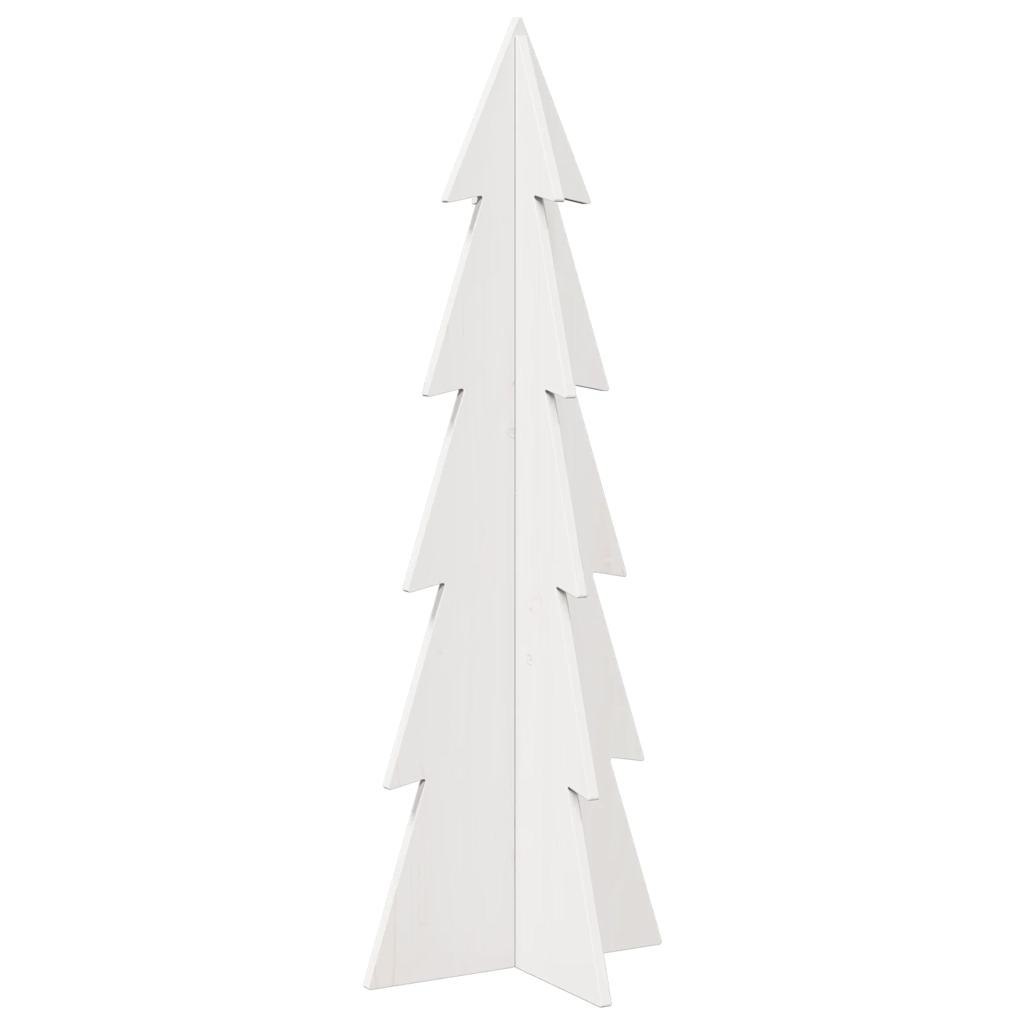 Drewniana choinka do udekorowania, biała, 112 cm, sosnowa