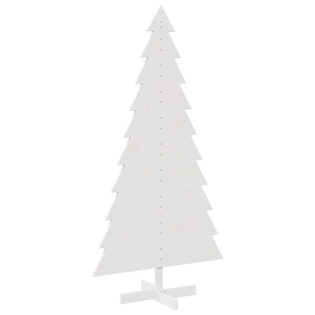 Drewniana choinka do udekorowania, biała, 180 cm, sosnowa