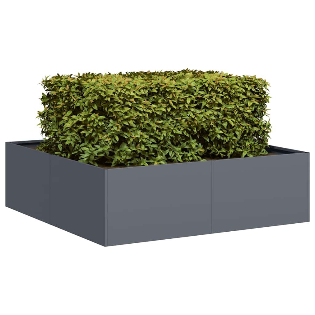 Doniczka Antracyt 100x100x30 cm Stal