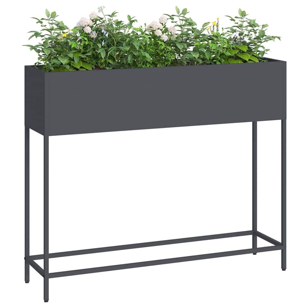 Podwyższona doniczka ogrodowa Antracyt 100 x 26 x 82 cm Stal