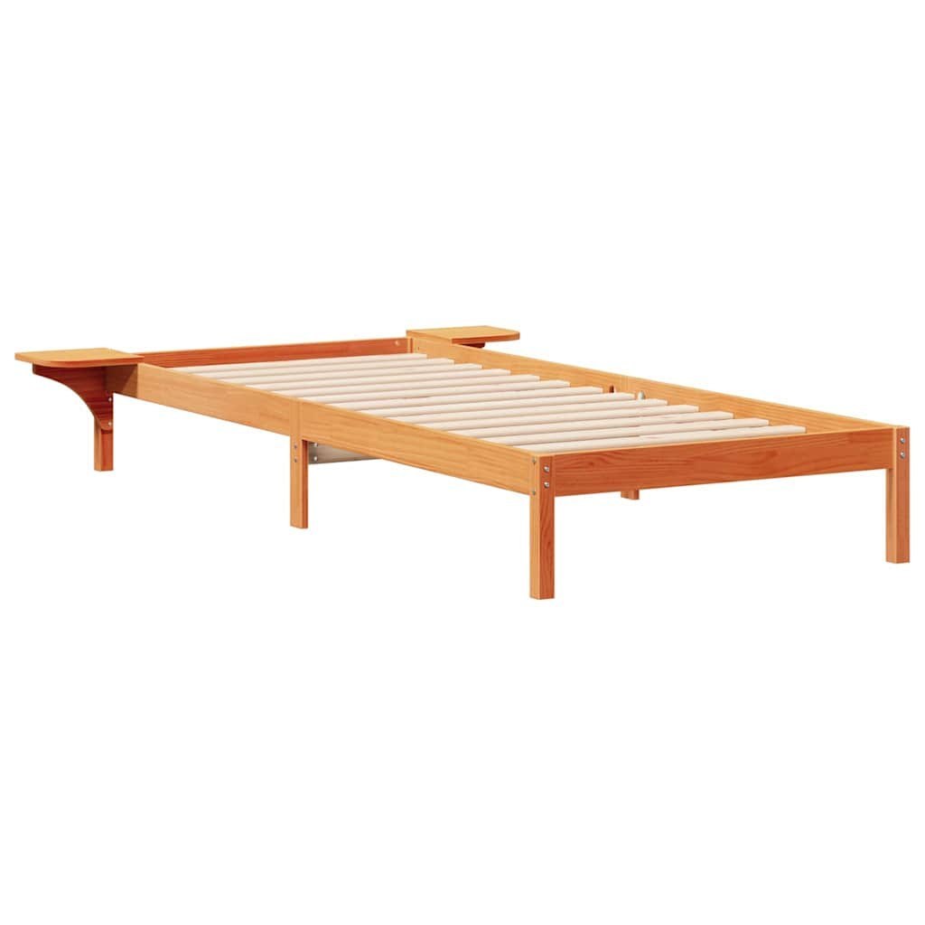 Łóżko z bocznymi stolikami Woskowy Brąz 90 x 210 cm