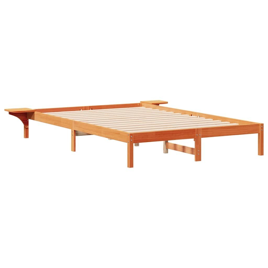 Łóżko z bocznymi stolikami Woskowy Brąz 160 x 220 cm