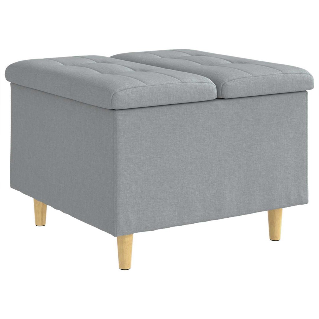 Ottoman z przechowalnią Jasnoszary 60 x 60 x 45 cm tkanina