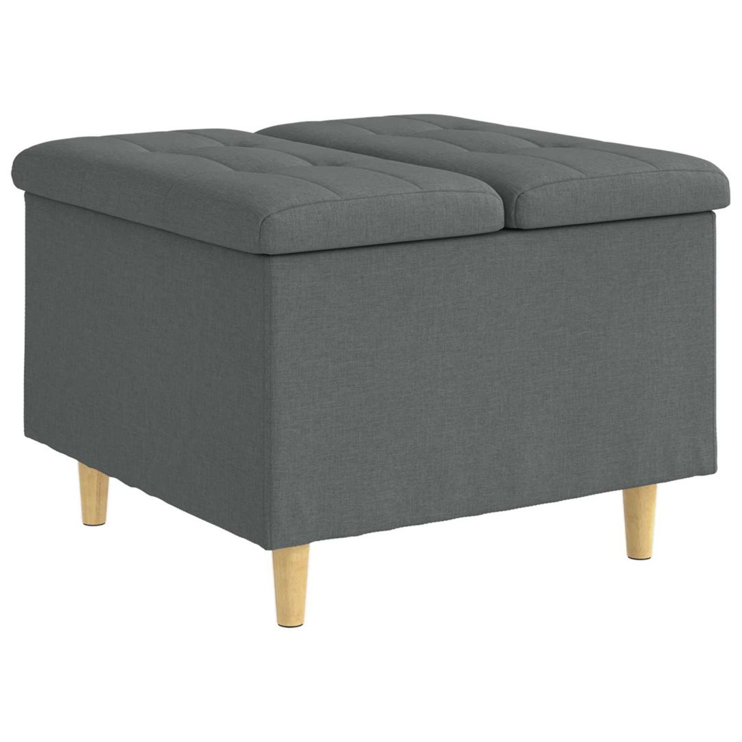 Ottoman z przechowalnią Ciemnoszary 60 x 60 x 45 cm tkanina