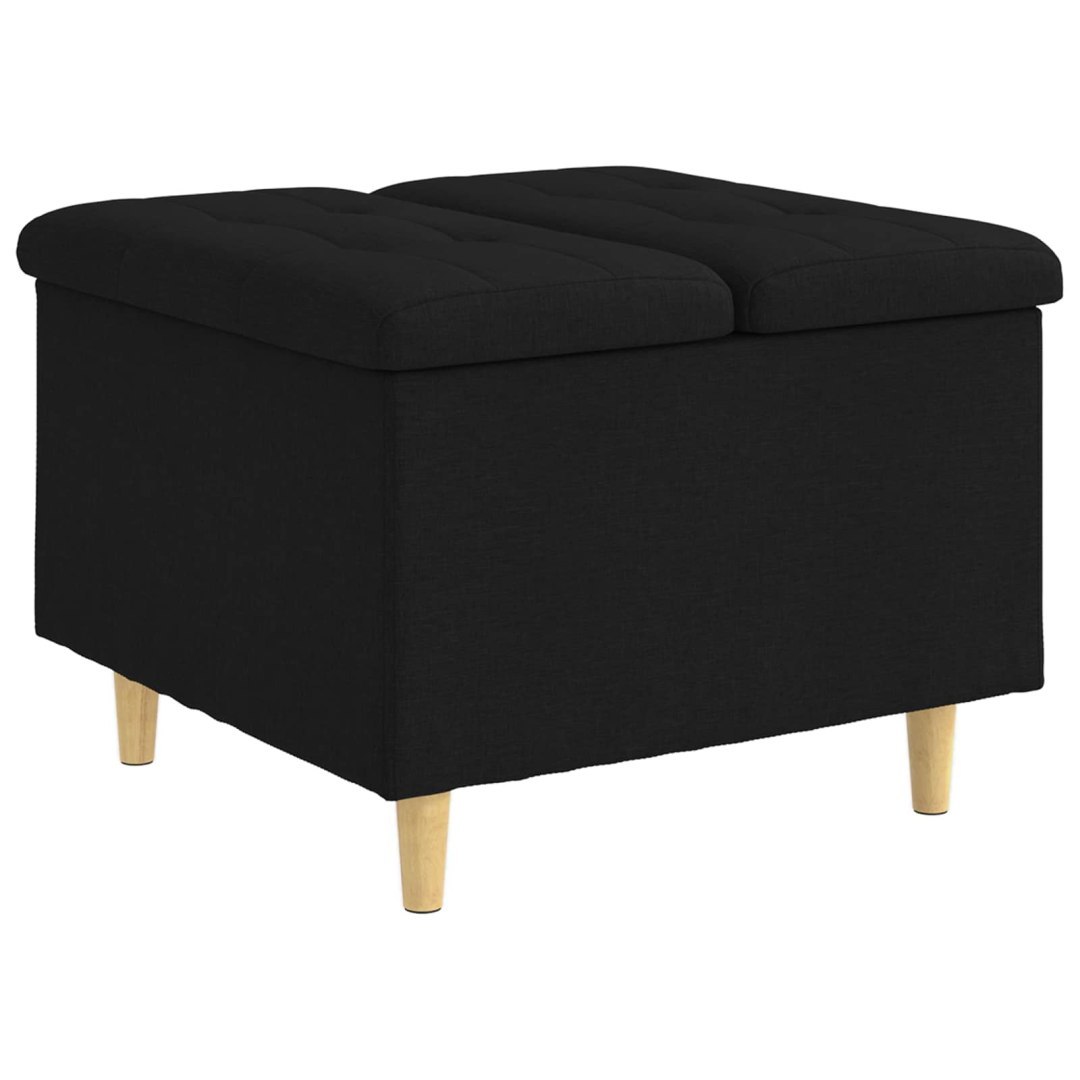 Ottoman z przechowalnią Czarny 60 x 60 x 45 cm tkanina