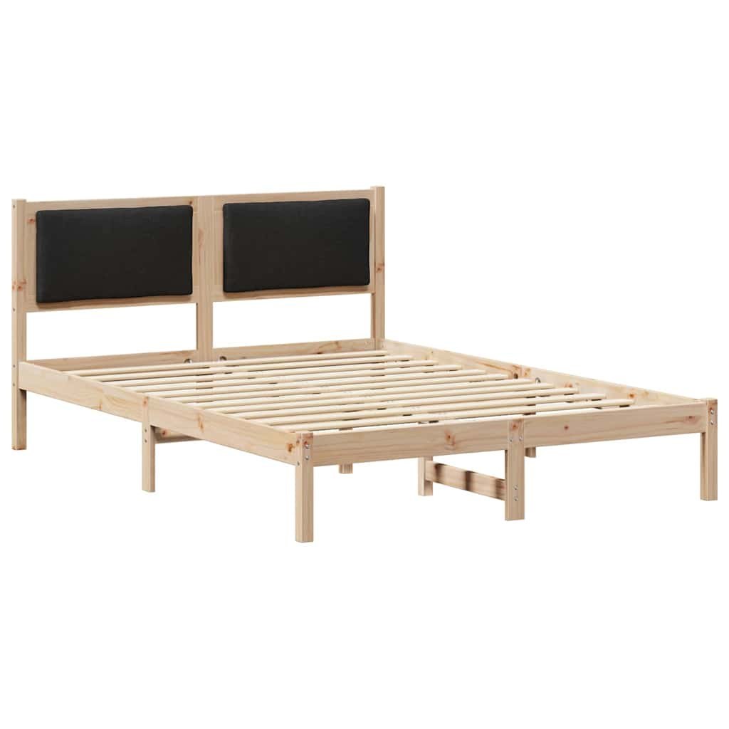 Ramka łóżka Czarny 135 x 190 cm Lite drewno sosnowe