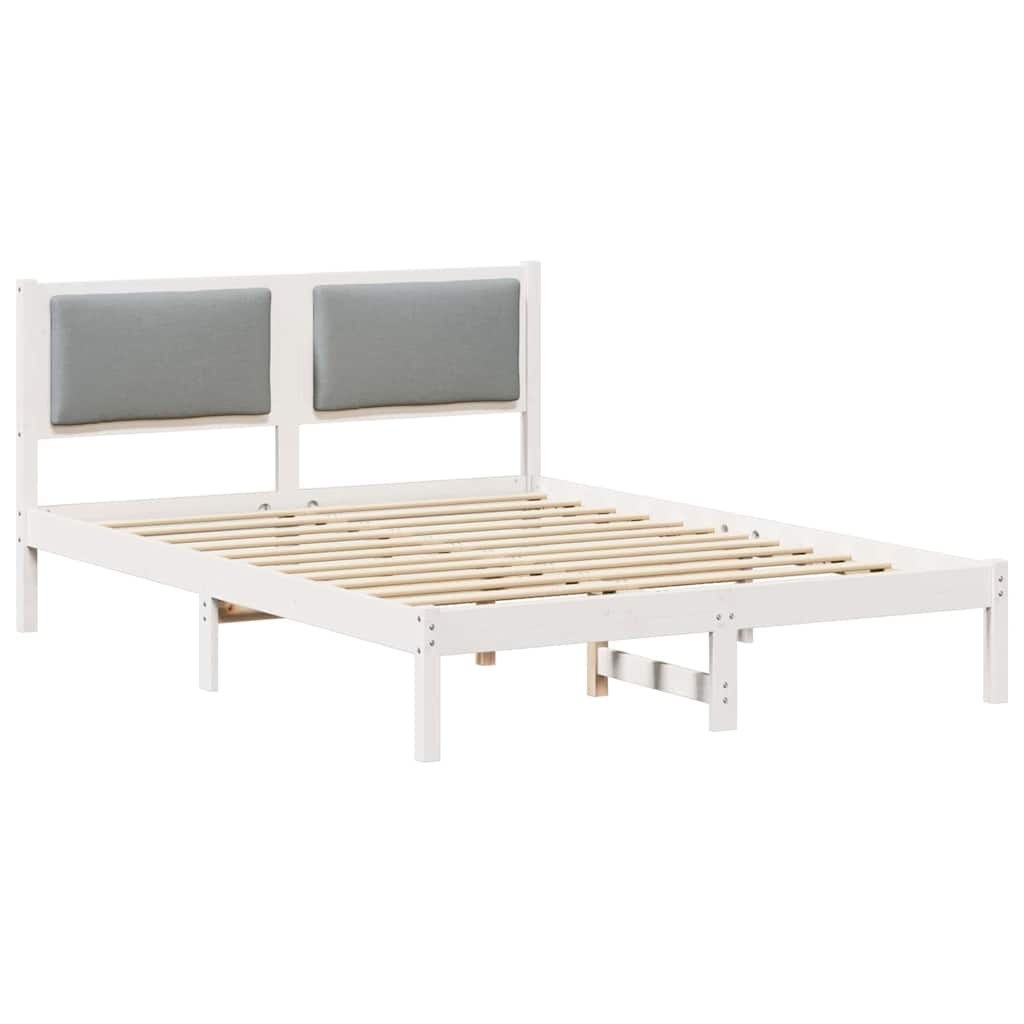Ramka łóżka Jasnoszary 135 x 190 cm Lite drewno sosnowe