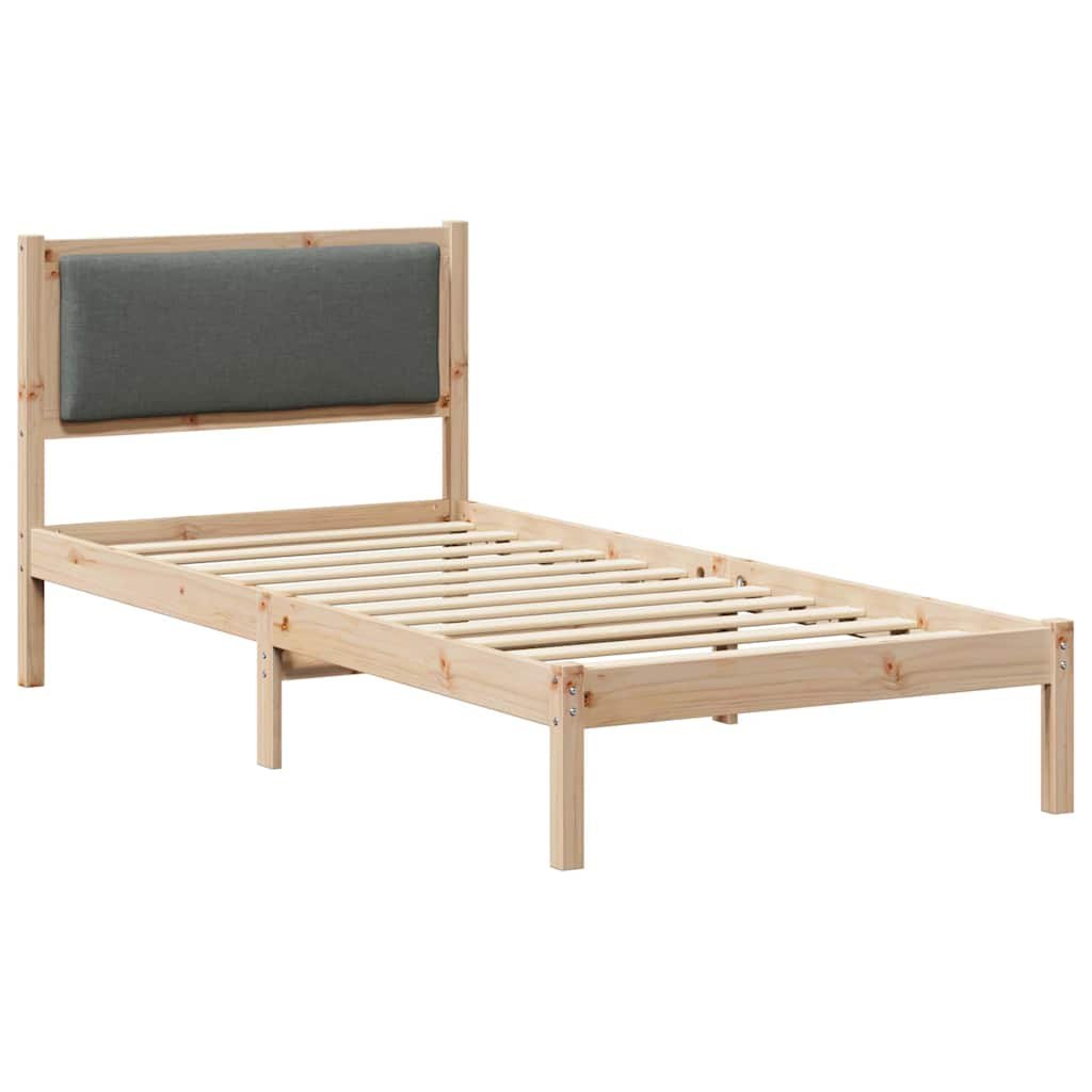 Ramka łóżka Ciemnoszary 100 x 200 cm Lite drewno sosnowe