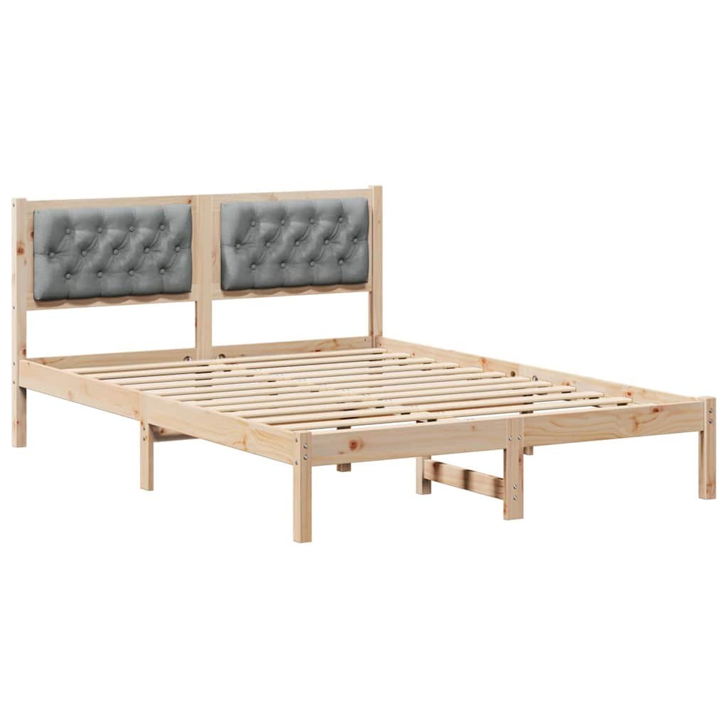 Ramka łóżka Jasnoszary 140 x 190 cm Lite drewno sosnowe