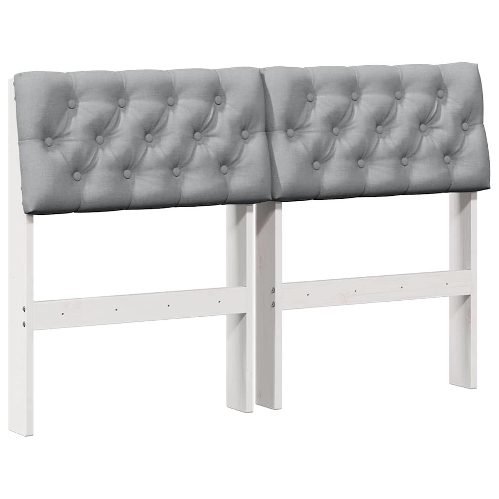 Tapicerowane wezgłowie Jasnoszary 120 cm Lite drewno sosnowe