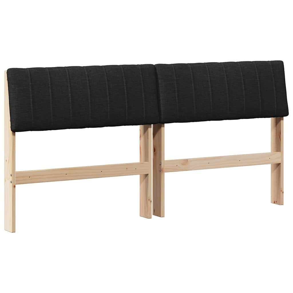 Tapicerowane wezgłowie Czarny 160 cm Lite drewno sosnowe