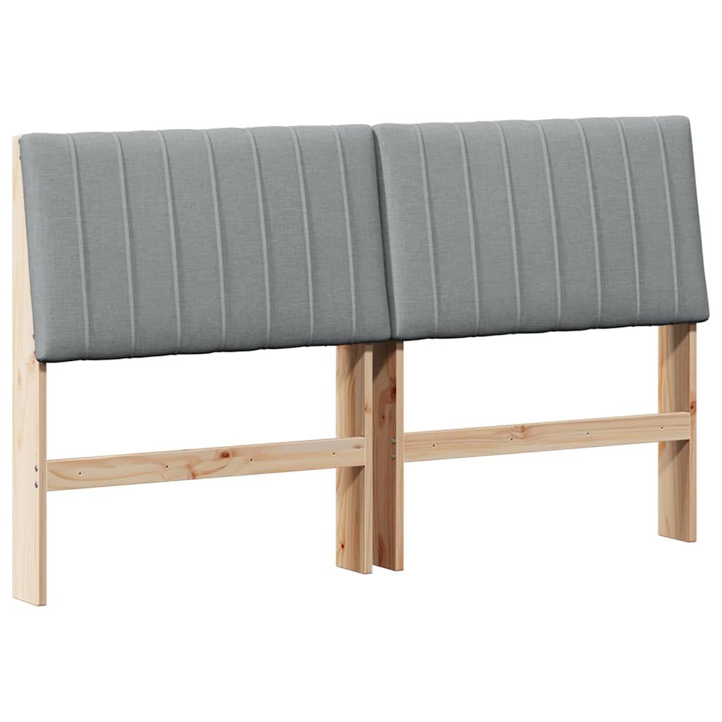 Tapicerowane wezgłowie Jasnoszary 150 cm Lite drewno sosnowe