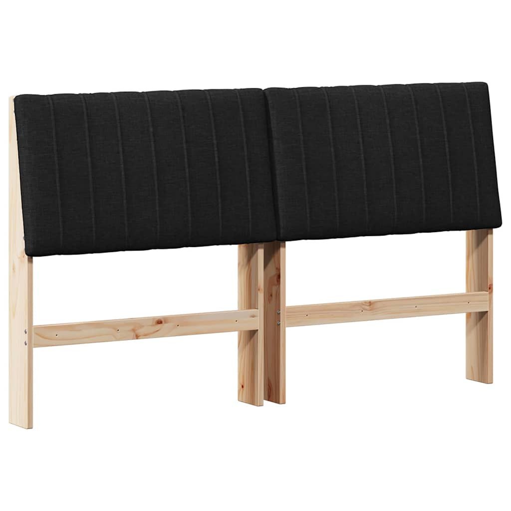 Tapicerowane wezgłowie Czarny 150 cm Lite drewno sosnowe