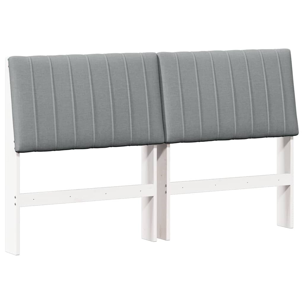 Tapicerowane wezgłowie Jasnoszary 150 cm Lite drewno sosnowe