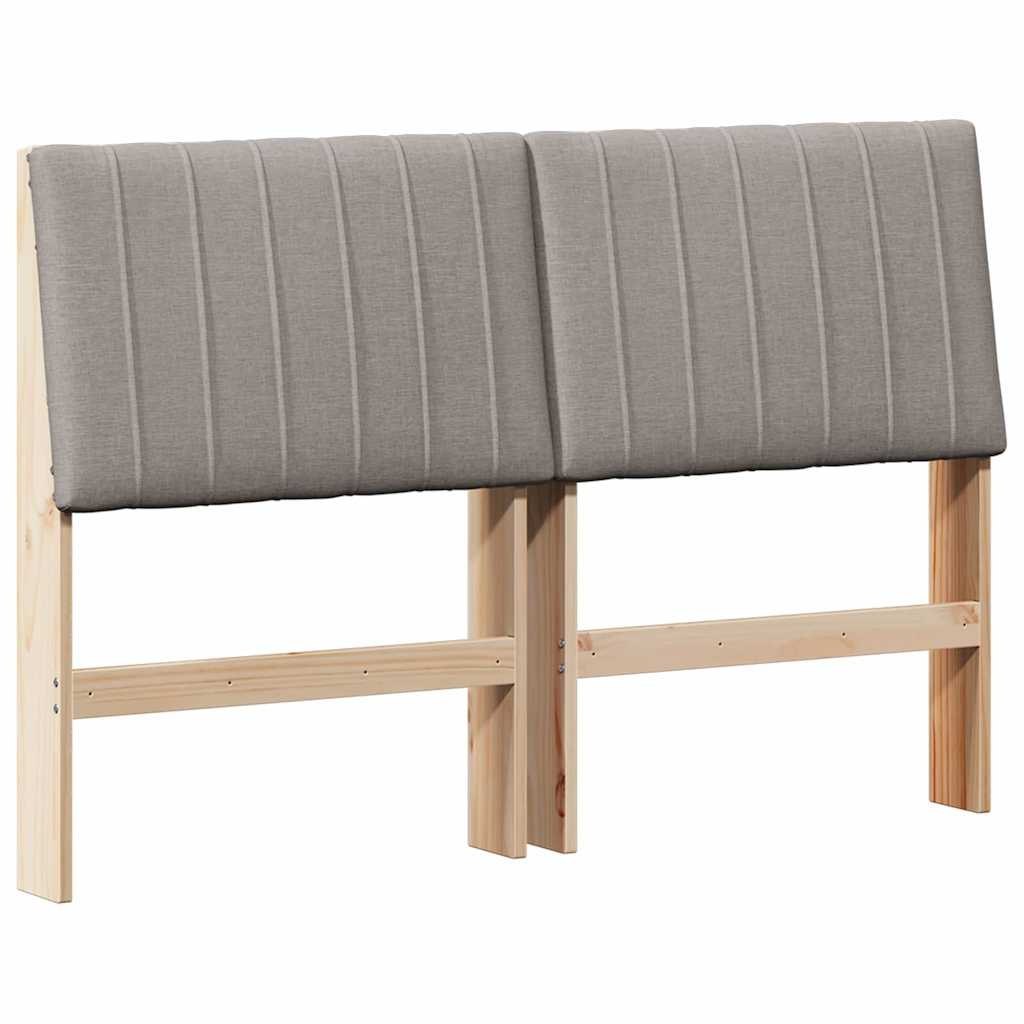 Tapicerowane wezgłowie Ciemnoszary 140 cm Lite drewno sosnowe