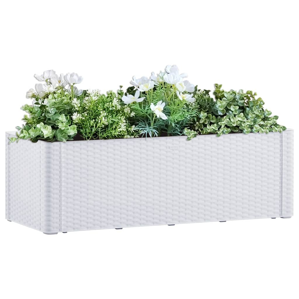 Podwyższona donica z systemem podlewania, biała, 100x43x33 cm Lumarko!
