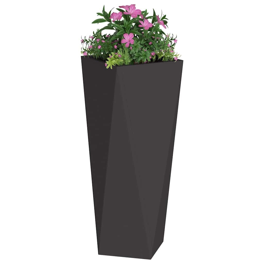 Donica 2 szt. Czarny 30 x 30 x 75 cm Stal