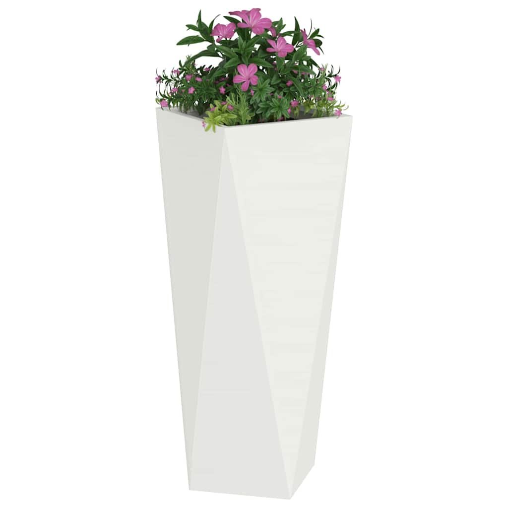Donica 2 szt. Biały 30 x 30 x 75 cm Stal