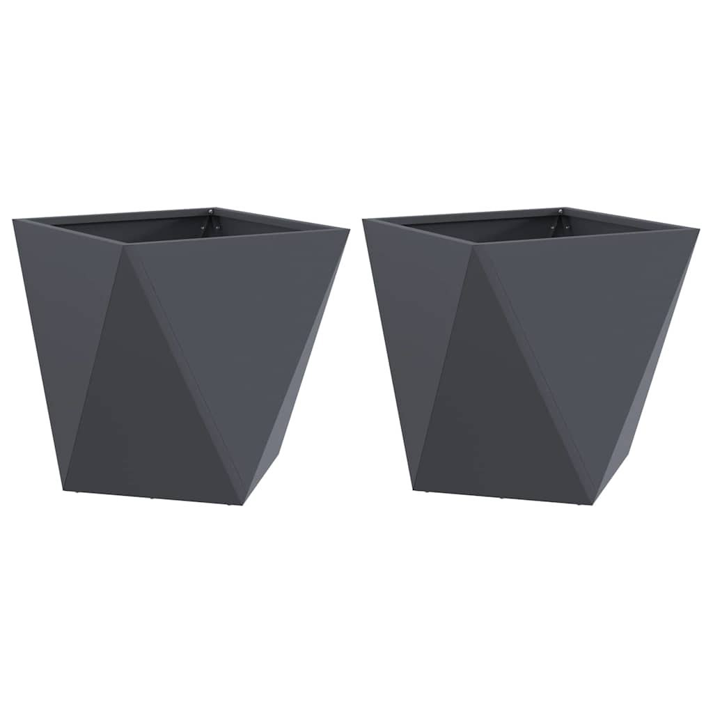 Donica 2 szt. Antracyt 50 x 50 x 50 cm Stal