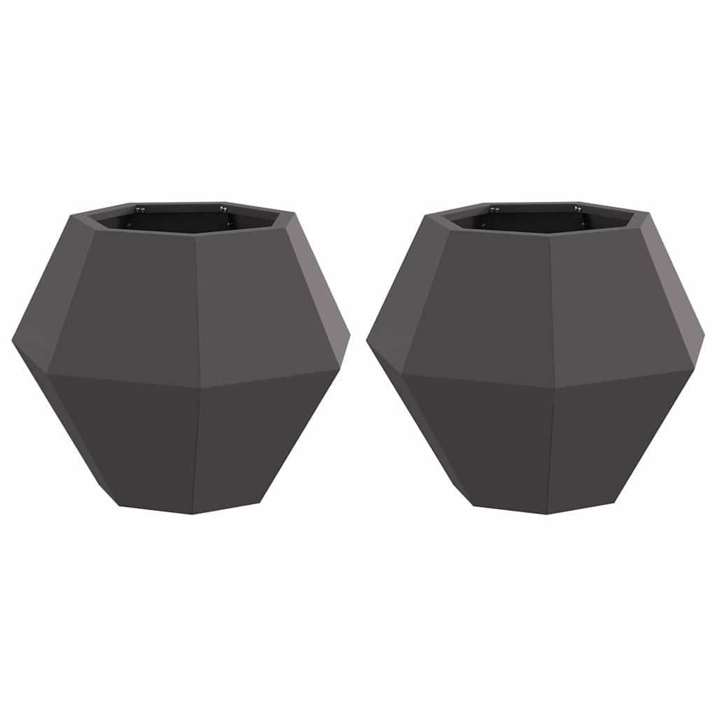 Donica 2 szt. Czarny 50 x 50 x 40 cm Stal