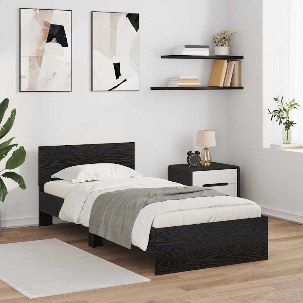 Ramka łóżka Czarny Dąb 100 x 200 cm Drewno inżynieryjne
