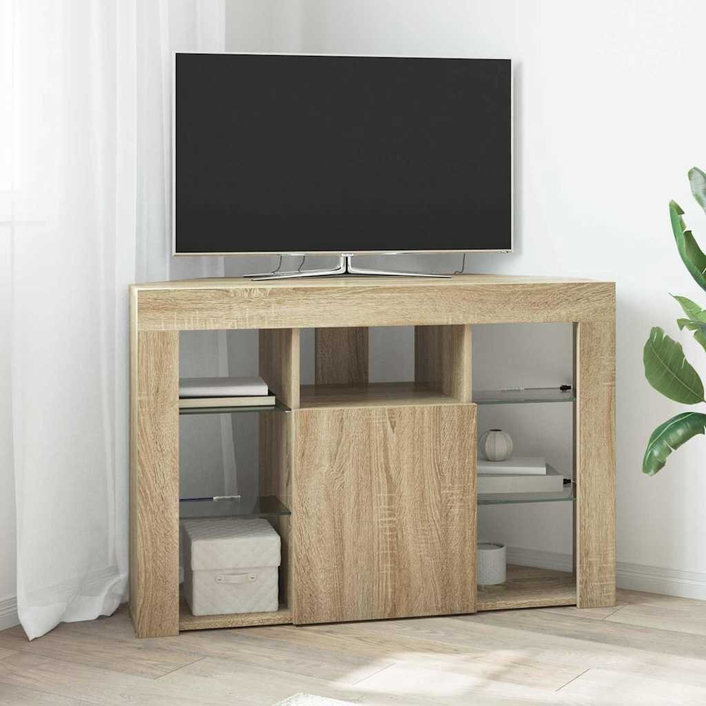 Kątowa szafka LED pod telewizor 100x40x68cm Dąb Sonoma
