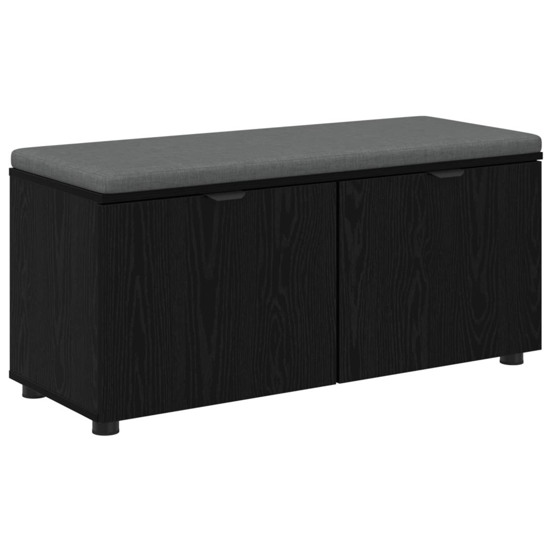 Ławka w przedpokoju z poduszką Czarny Dąb 100 x 38 x 46 cm