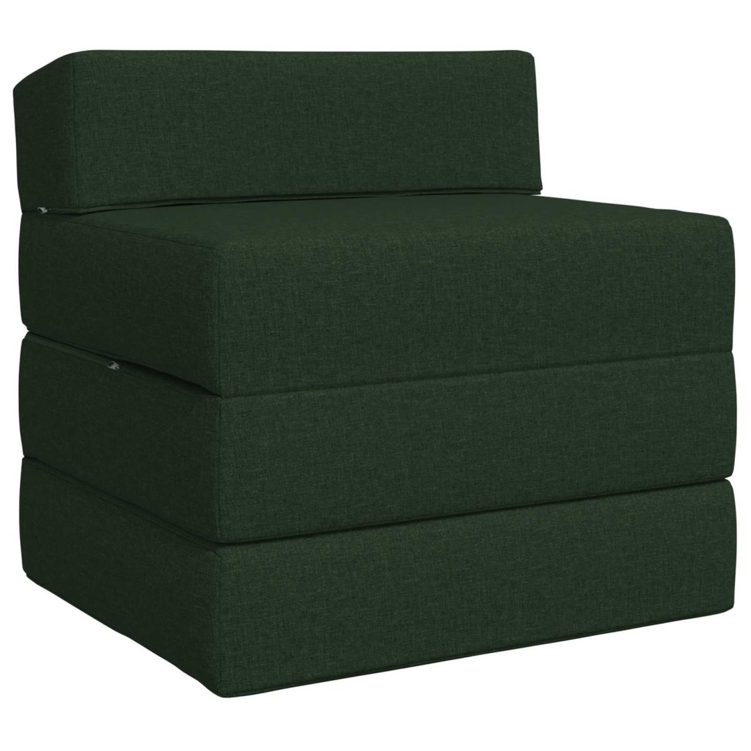 Składana Sofa Łóżko Ciemnozielony 70 x 60 x 63 cm tkanina